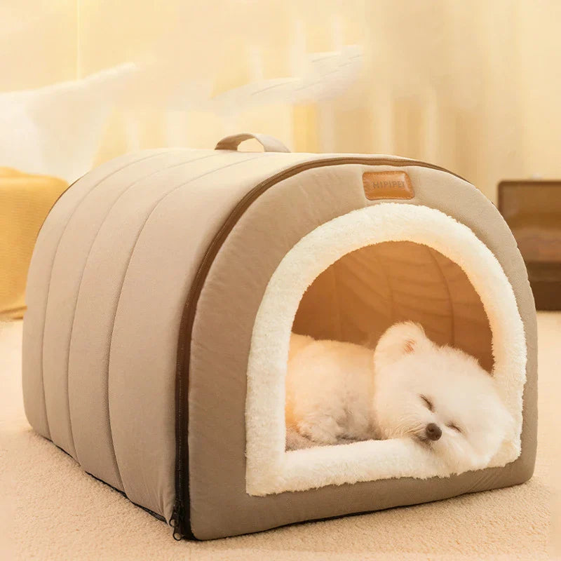 Self-Warming Pet Bed Cozy Cave Cat & Puppy House Indoor Sleeping Tent Nest for Small to Medium Dogs and Cats