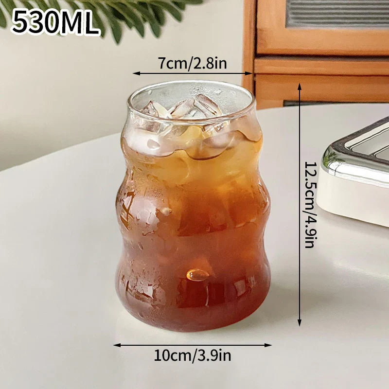 Clear Tall Glass Coffee Mug – Iced Coffee, Milk, Juice & Cocktail Drinkware