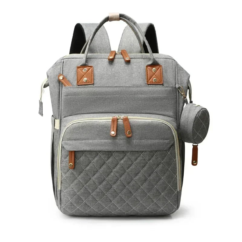 Large Waterproof Diaper Bag Backpack with USB Charging Port – 20–35L Maternity Nappy Bag with Insulated Bottle Pockets & Wet/Dry Separation