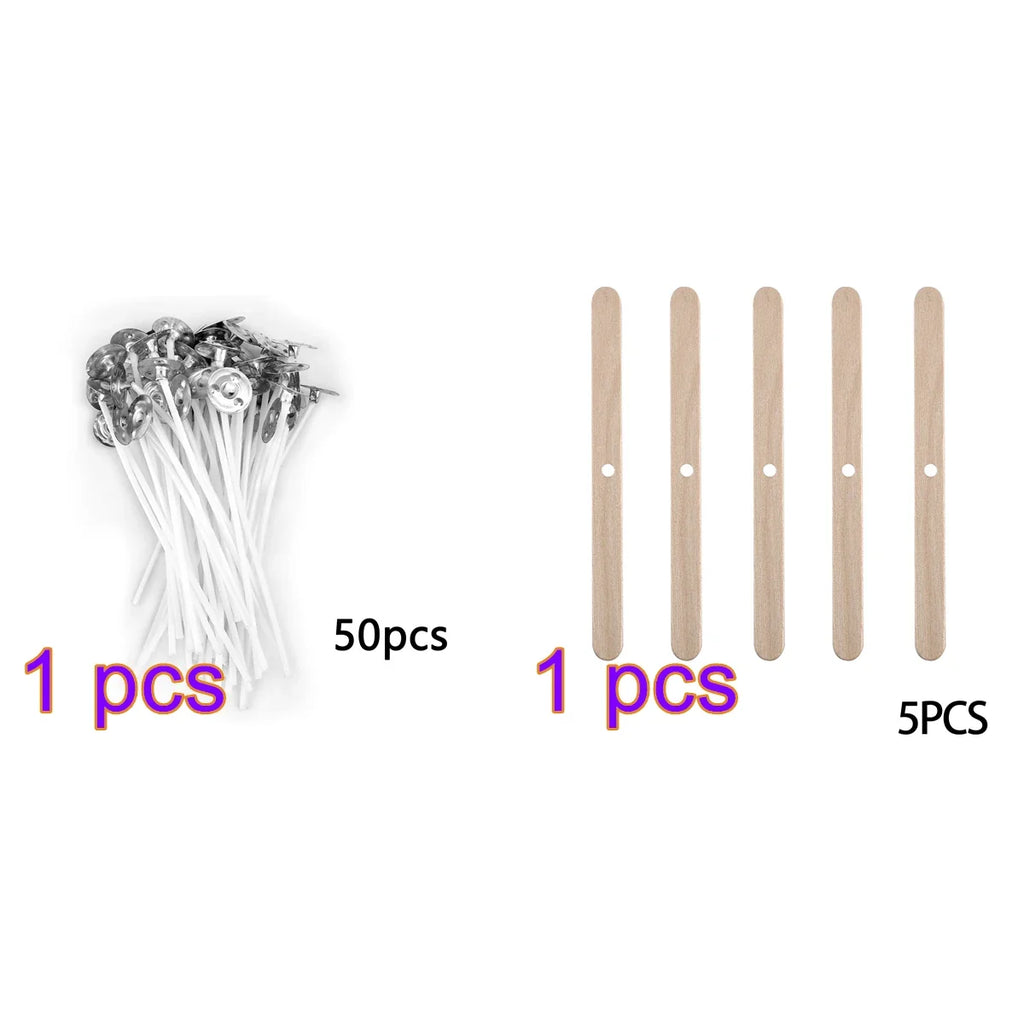 Pre-Waxed Pure Cotton Candle Wicks — 50/100 Pack, Smokeless DIY Candle Wicks, Multiple Lengths 2.6–20 cm (1.0–7.9 in)