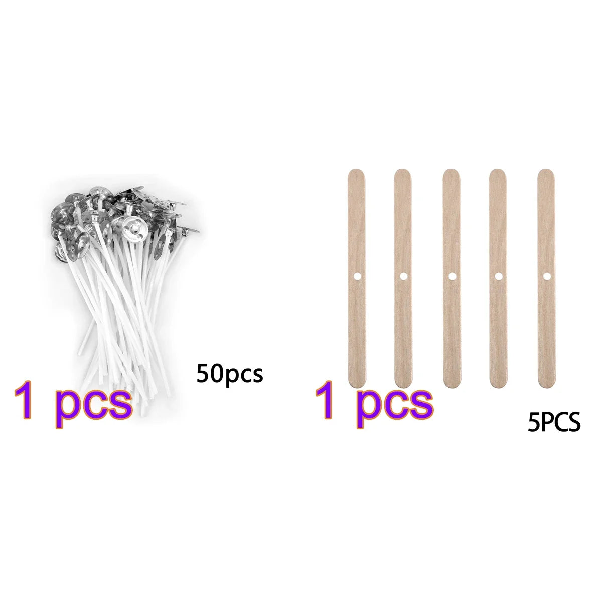 Pre-Waxed Pure Cotton Candle Wicks — 50/100 Pack, Smokeless DIY Candle Wicks, Multiple Lengths 2.6–20 cm (1.0–7.9 in)