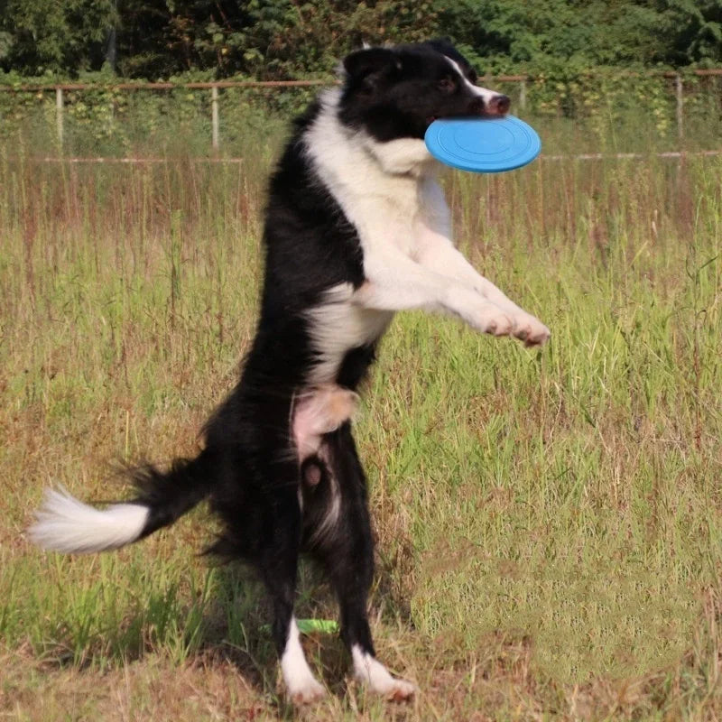 7-Color Silicone Flying Saucer Pet Toy - Chew-Resistant Flying Disc for Dogs & Cats, Interactive Puppy Training & Fetch