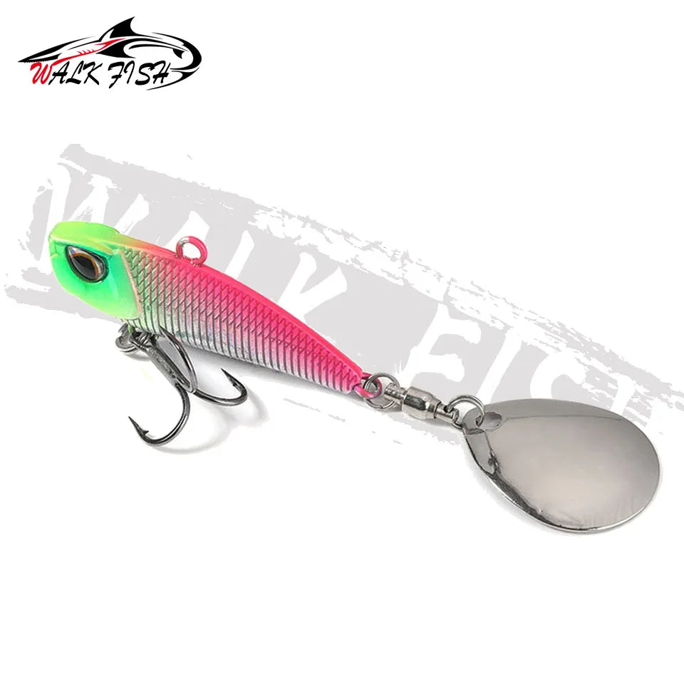 VIB Spinner Bait Metal Fishing Lure – Rotating Tail Wobbler, 7g/11g/15g/21g (0.25/0.39/0.53/0.74 oz), 28–42 mm (1.10–1.65 in), 11 Colors
