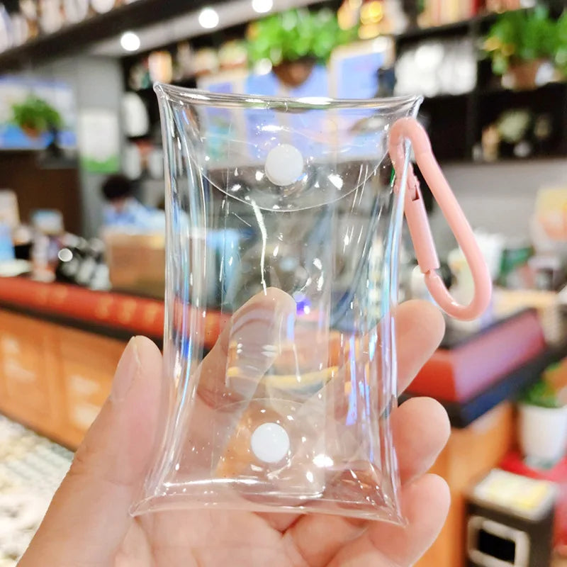 Clear PVC Mini Coin Purse - Transparent Wallet Pouch for Women and Kids, Key Lipstick Earphone Storage