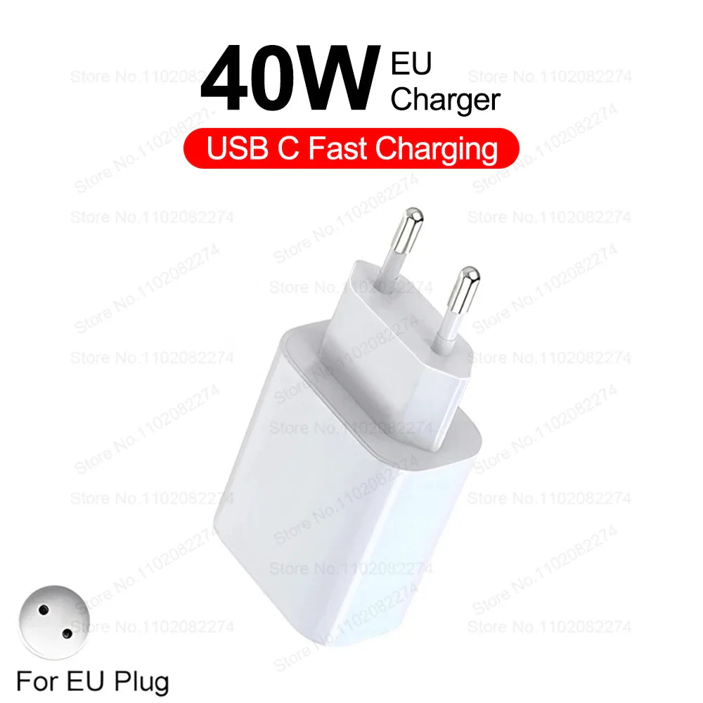 40W USB-C PD Fast Charger for iPhone - Single USB-C Port Rapid Charging