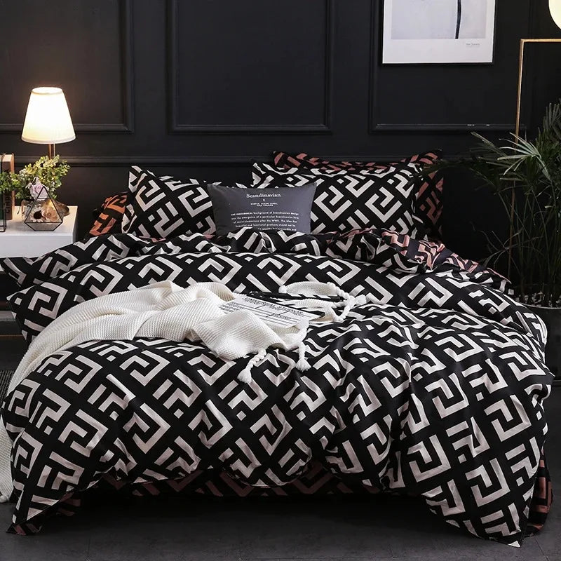 Luxury Black Duvet Cover Set with Pillowcases – Twin/Full/Queen/King (2–3 Piece Options)