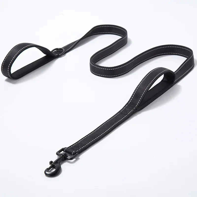 Heavy Duty Double Handle Dog Leash - Dual Handle Training Lead for Outdoor Travel & Greater Control