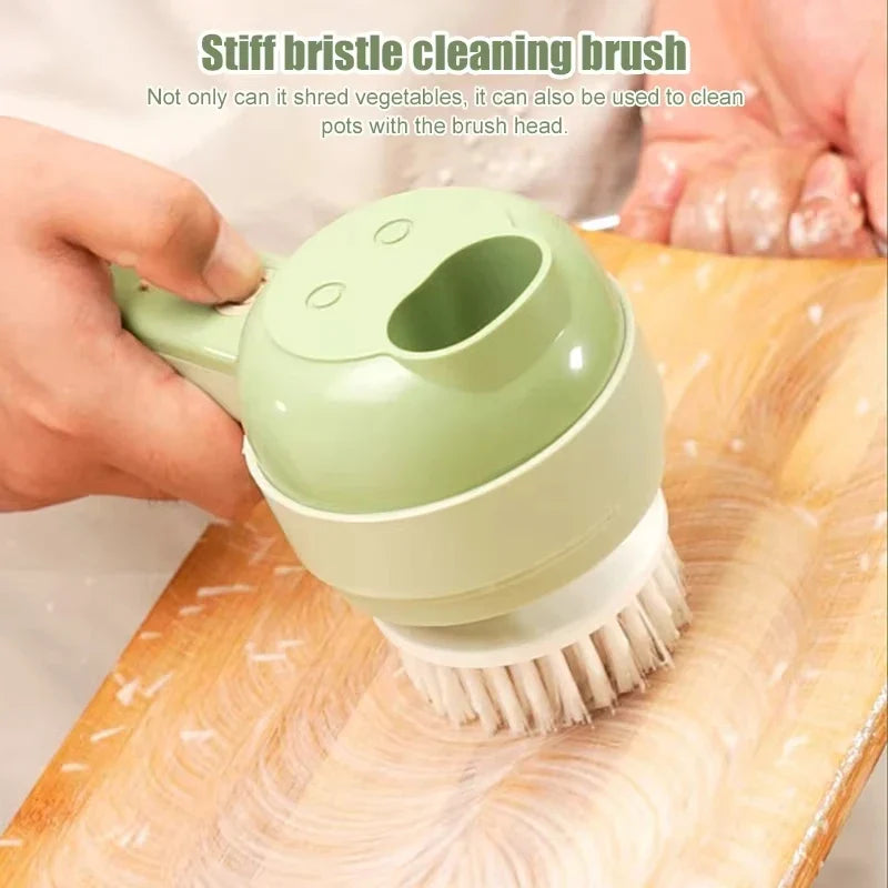 4-in-1 Rechargeable Electric Handheld Vegetable Cutter, Wireless Garlic Chopper, Onion Slicer & Shredder