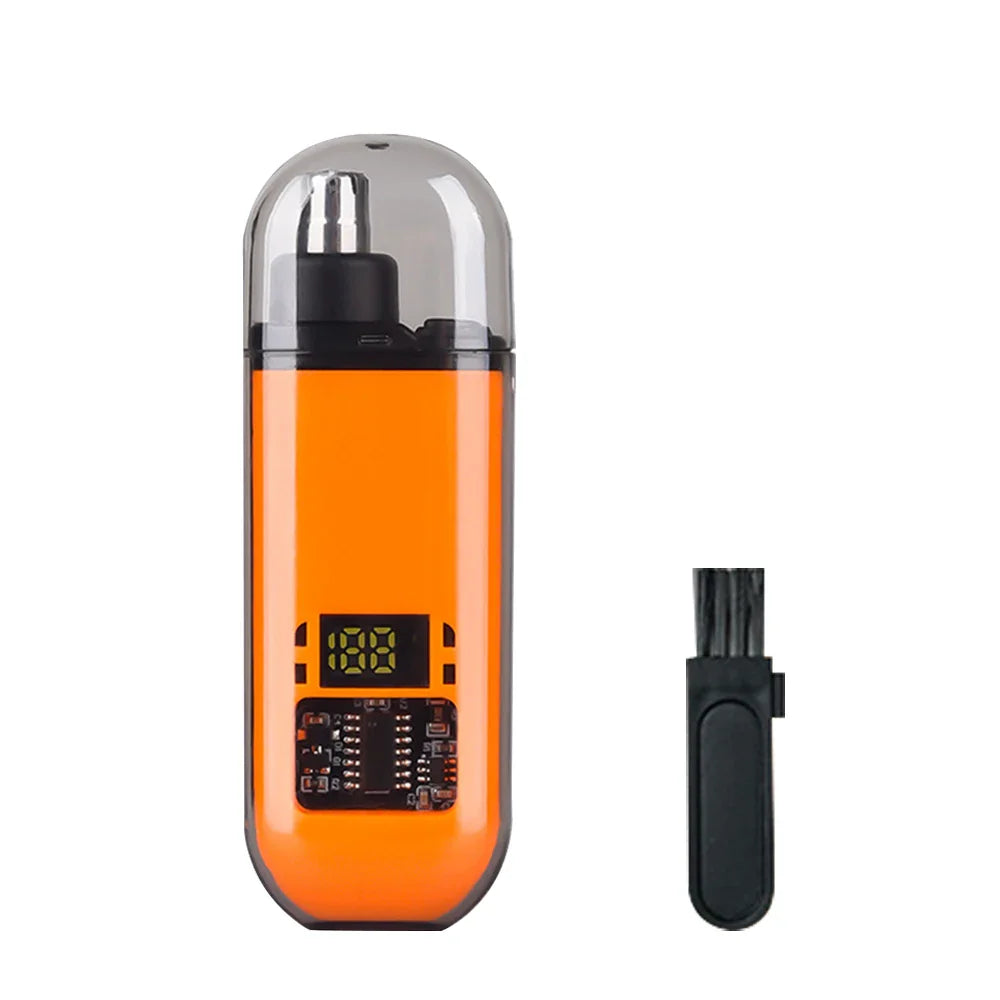 USB-C Rechargeable Nose & Ear Hair Trimmer - Mini Wet/Dry Dual-Blade Travel Groomer