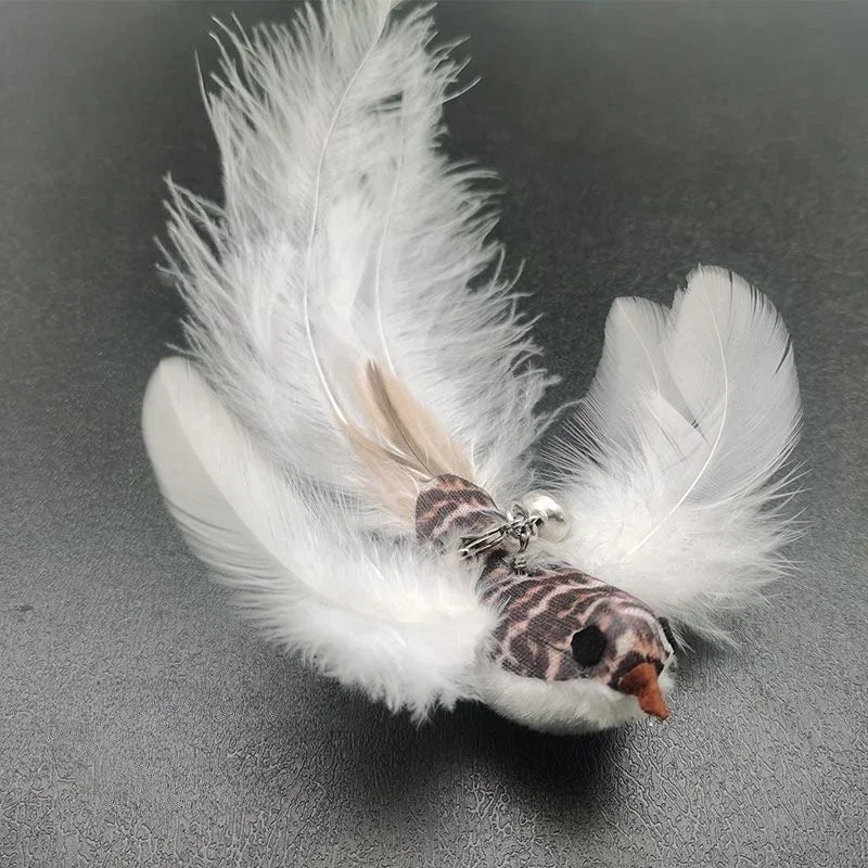 Interactive Cat Feather Toy Refill Kit – Feather Birds, Faux Worm & Foam Ball with Bell for Kittens