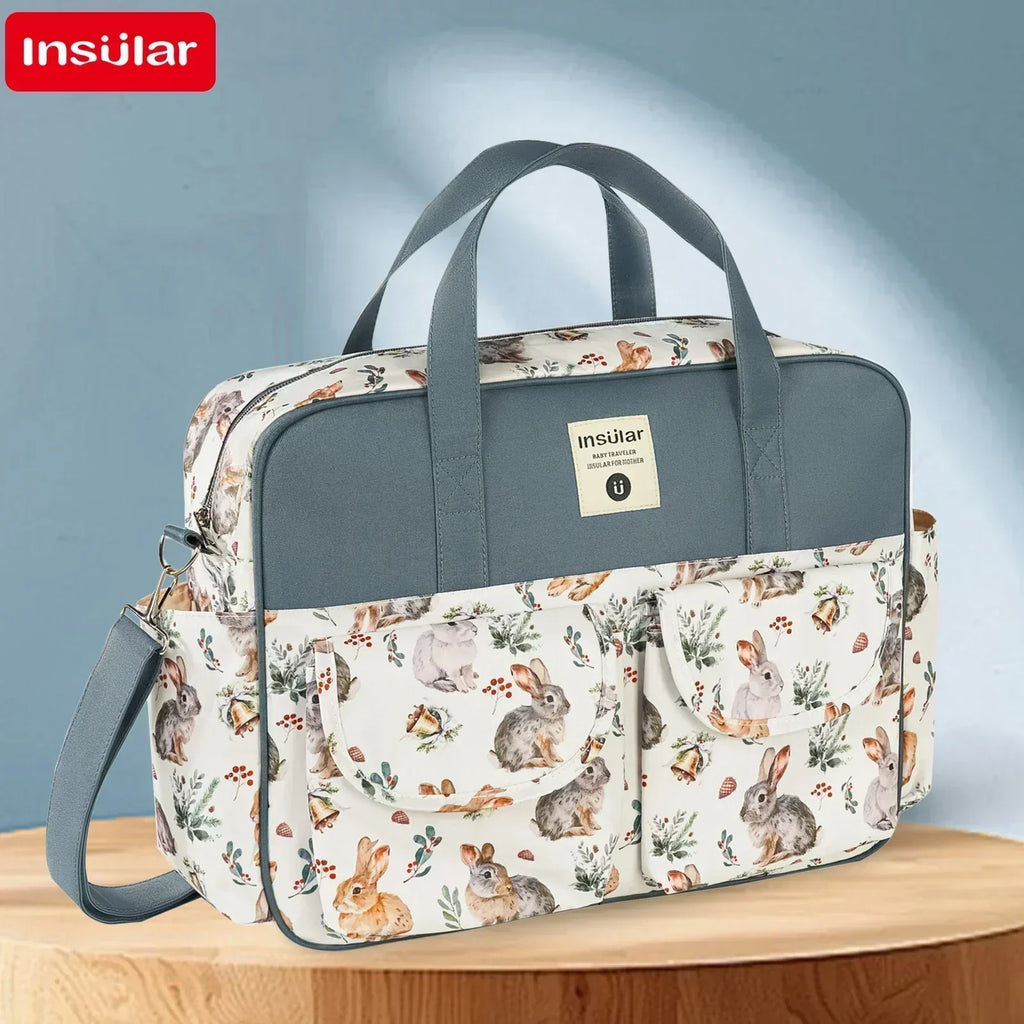 Large Capacity Waterproof Mommy Diaper Bag - Wide-Opening Travel Messenger Crossbody Nappy Bag with Organizer