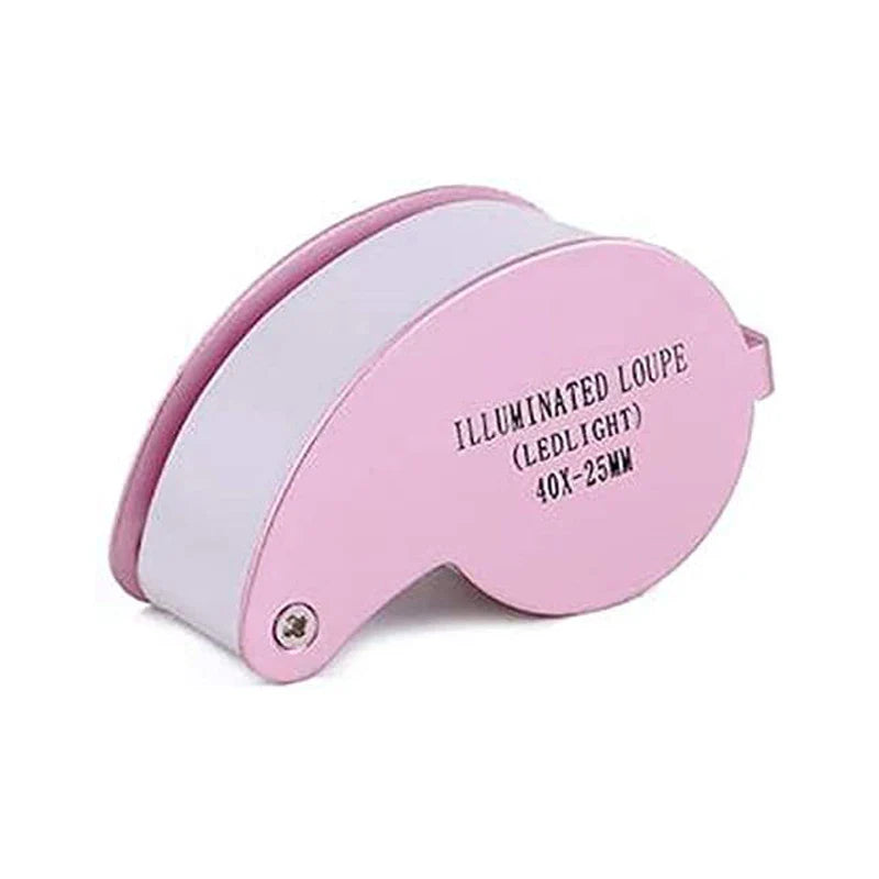 40X Jeweler's Loupe Pocket Folding Magnifier with LED Light for Watches, Coins, Stamps, Gems