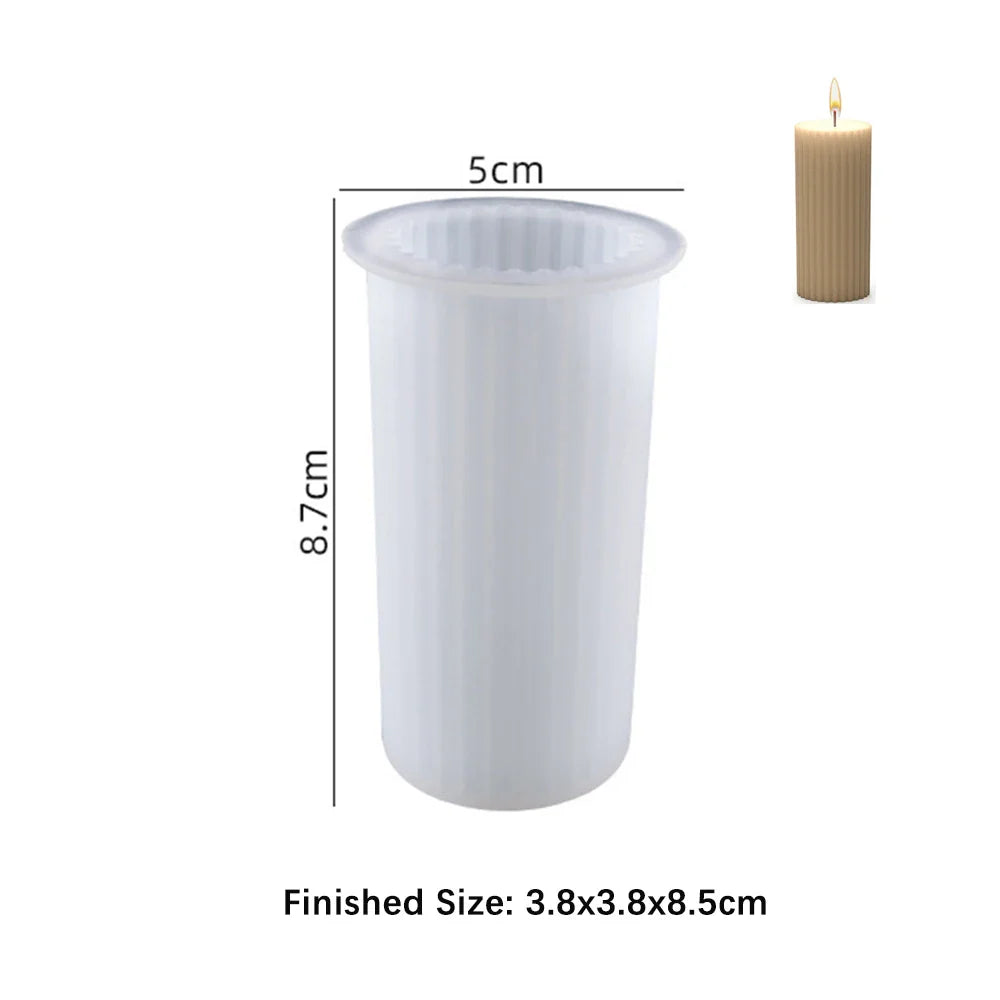 Cylinder Silicone Mold for 3D Scented Candle and Soap Making - DIY Resin, Wax & Plaster Crafts
