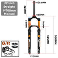 MTB Air Suspension Fork 140mm Travel (5.5in) - 26/27.5/29-inch Wheels - 9x100mm QR Axle - 34mm Stanchion, 28.6mm Steerer