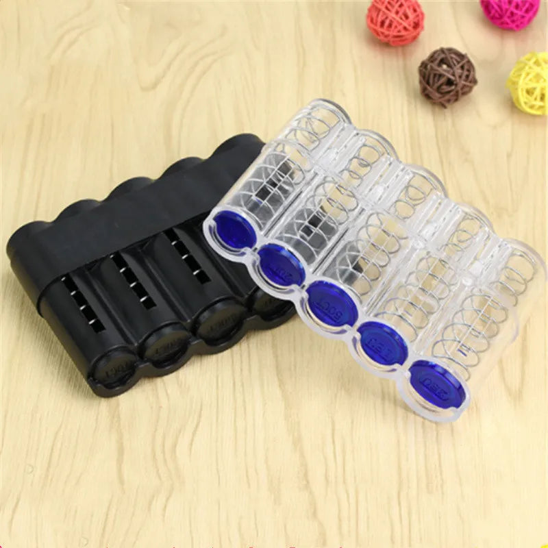 Stackable Euro Coin Organizer & Dispenser - Plastic Multi-Denomination Coin Storage Box, Black/Transparent