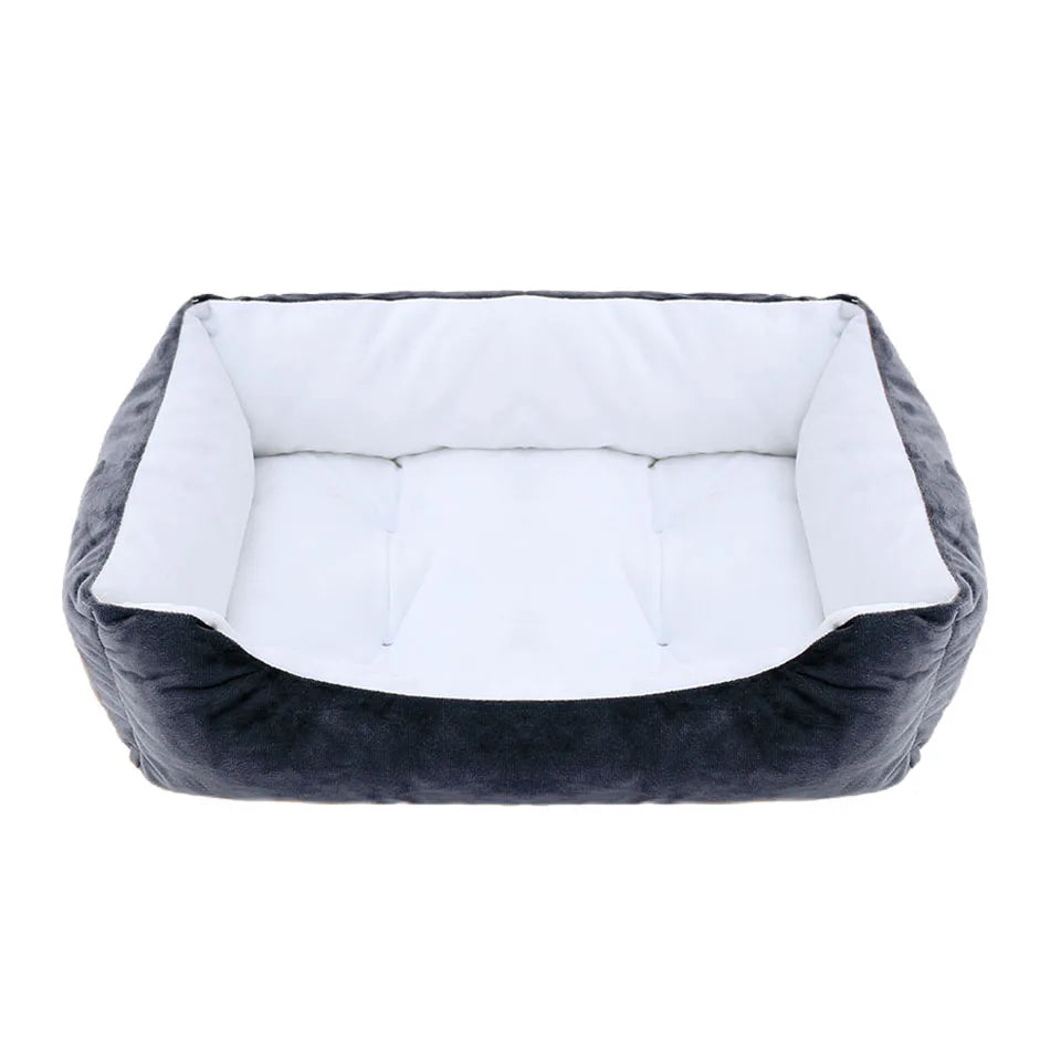Plush Square Pet Bed for Dogs & Cats, Calming Kennel Sofa Cushion in Multiple Sizes (XS-XXL)