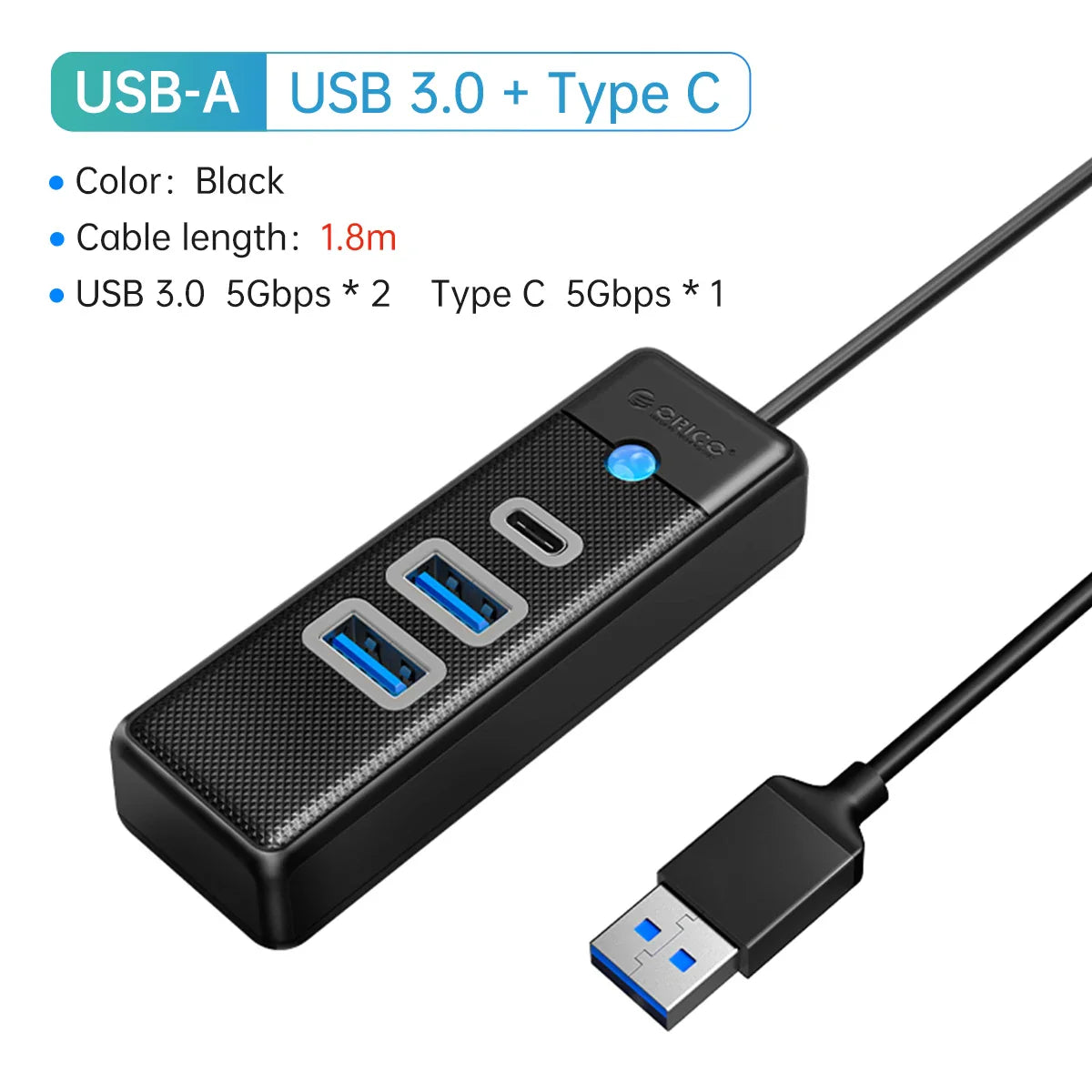 2.5-Inch SATA to USB3.0 Type-C HDD Enclosure — Tool-Free External Hard Drive Case (Up to 6TB, UASP)