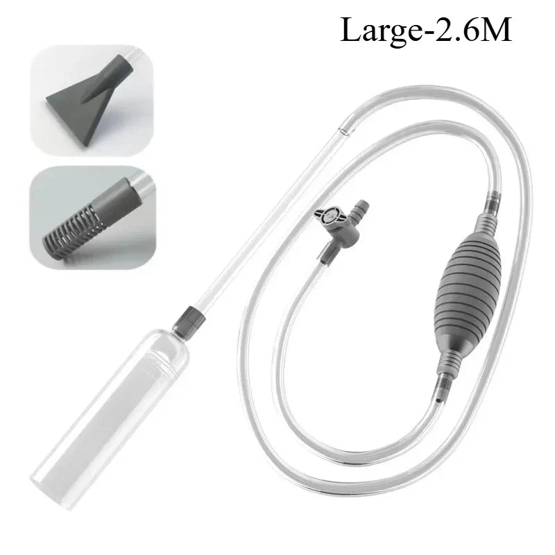 Aquarium Gravel Vacuum Siphon Kit for Large Fish Tanks, Manual Water Change and Sand/Gravel Cleaner with Extension Tube