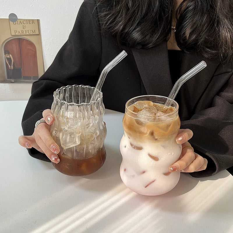Aesthetic Glass Tumbler 865ml (29.2oz) — Iced Coffee, Latte, Water & Cocktail Cup