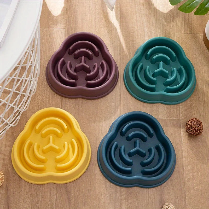 Slow Feed Dog Bowl – Anti-Choke Non-Tip Plastic Slow Feeder for Dogs, Anti-Overturn Pet Feeding Bowl
