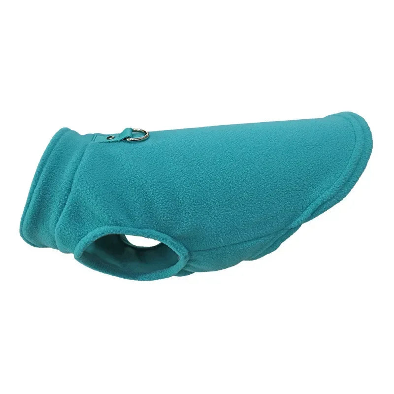 Winter Fleece Pet Jacket Vest with D-Ring – Warm Dog & Cat Coat for Small Breeds (Chihuahua, French Bulldog)