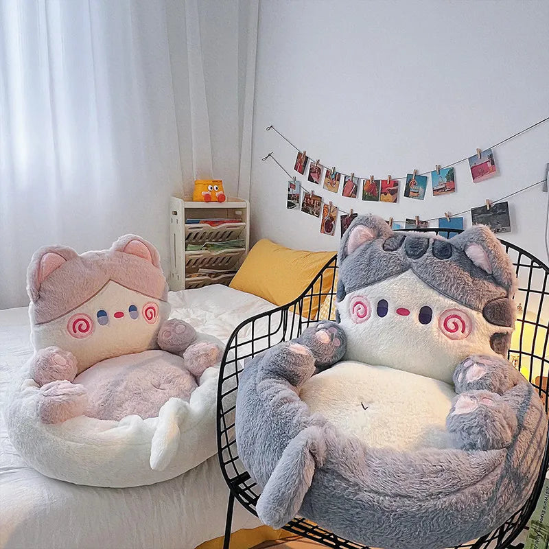 Toddler Convertible Sofa Bed Plush Kids Armchair with Removable Washable Cover for Nursery & Playroom, Gray/Black/White