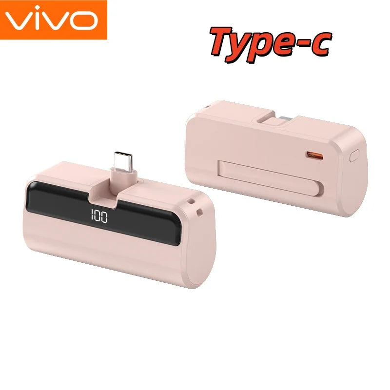 50000mAh Capsule Power Bank – Portable High-Capacity Fast Charger with Built-In Cables & Digital Display for iPhone Samsung Android