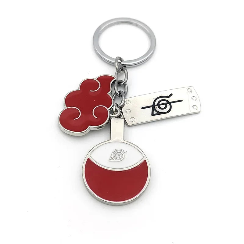 Anime Ninja Keychain Set: Kunai, Shuriken & Red Cloud Charms for Backpack, Car & Keys