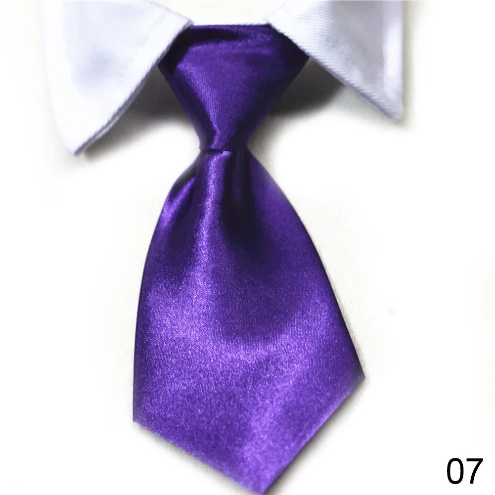 Pet Bow Tie Collar Tuxedo - Formal Necktie for Dogs & Cats, Small & Medium (32cm/12.6in, 40cm/15.75in) - 12 Colors