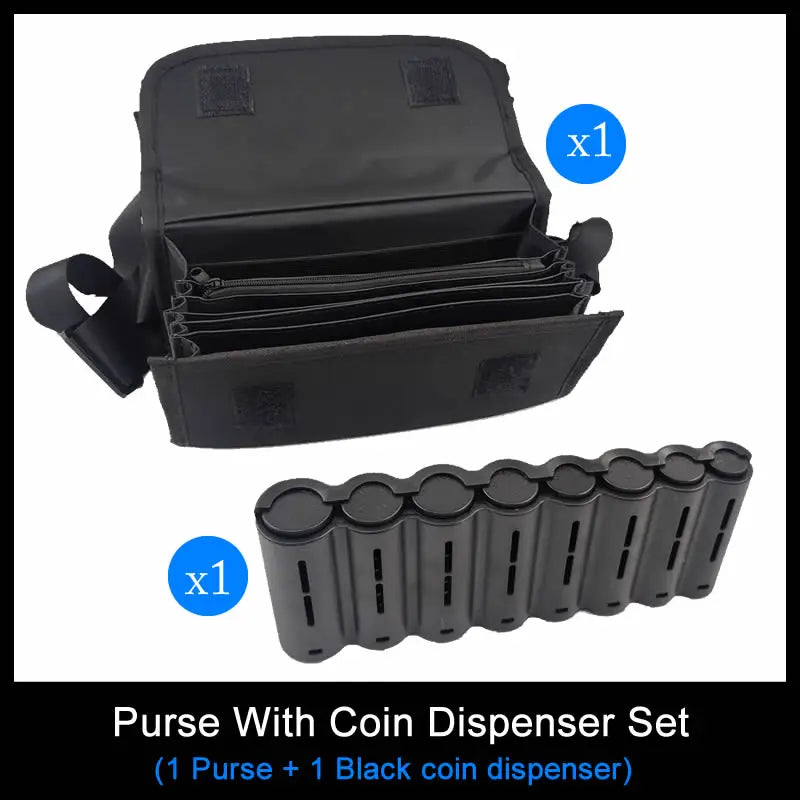 Waiter Cash Wallet Waist Bag with 8-Slot Euro Coin Dispenser – Fanny Pack Coin Holder for Servers, Drivers & Cashiers