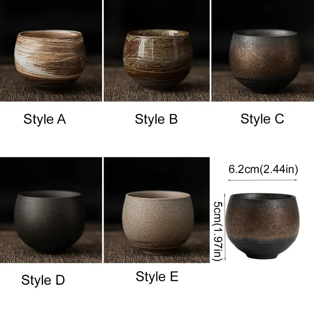 Stoneware Teacup 80ml (2.7 fl oz) Ceramic Tea Cup Small Espresso Cup 6.2 x 5 cm (2.44 x 1.97 in)