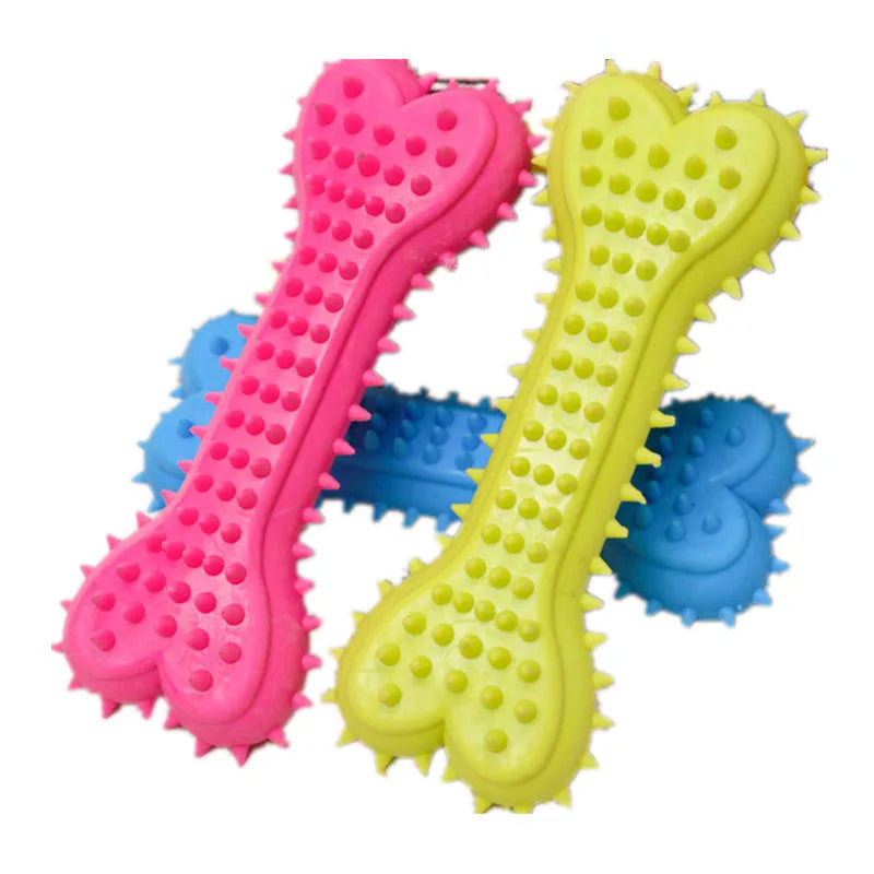Bite-Resistant Rubber Spiked Dog Chew Toy for Small Dogs — Teeth Cleaning Squeaky Training Toy (1-Pack)