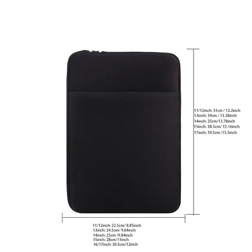 11–17 Inch (28–43 cm) Protective Laptop Sleeve with Front Pocket, Zippered Multifunctional Laptop Bag
