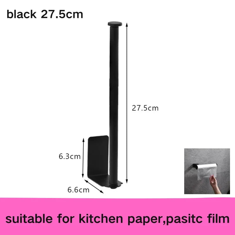 No-Drill Adhesive Toilet Paper Holder - Stainless Steel Wall-Mount Bathroom & Kitchen Roll and Towel Rack