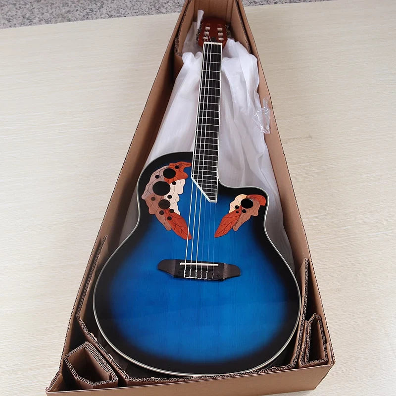 41-Inch (104 cm) Acoustic-Electric Classical Guitar — High-Gloss Spruce Top, Round Back, 6-String 20-Fret