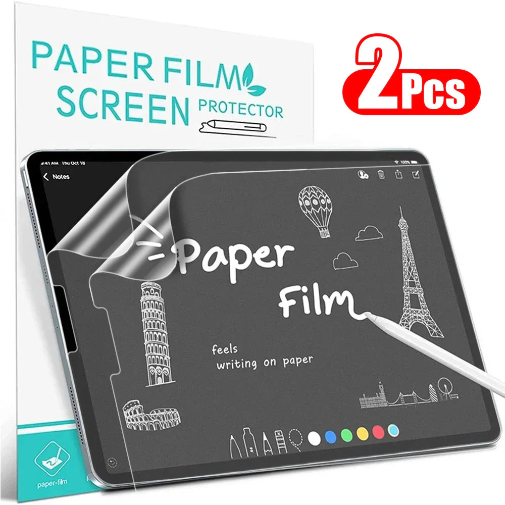 Matte Paper-Like Screen Protector for iPad — 2-Pack Anti-Glare, Scratch-Resistant Film, Pen Writing Feel (13"/33.0 cm, 12.9"/32.8 cm, 11"/28.0 cm, 10.9"/27.7 cm, 10.2"/25.9 cm, 8.3"/21.1 cm)