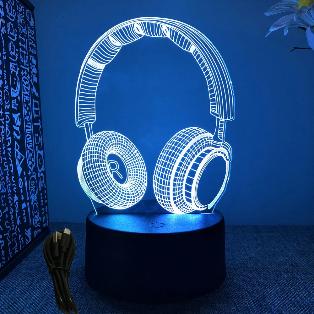 Neon Gamer 3D LED Night Light RGB – Gaming Table Lamp for Kids, Bedroom & Gamer Room