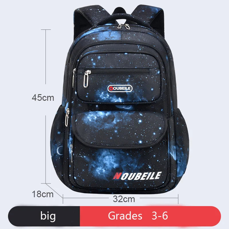 Starry Sky Kids Backpack - Waterproof School Bag for Boys & Girls, Polyester Book Bag