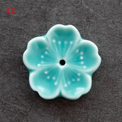 Cherry Blossom Ceramic Incense Burner Sakura Incense Stick Holder Aromatherapy Censer Home & Office Decor