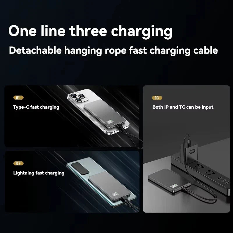 Magnetic Wireless Power Bank 50,000mAh PD25W Slim Portable Charger for MagSafe iPhone & Samsung