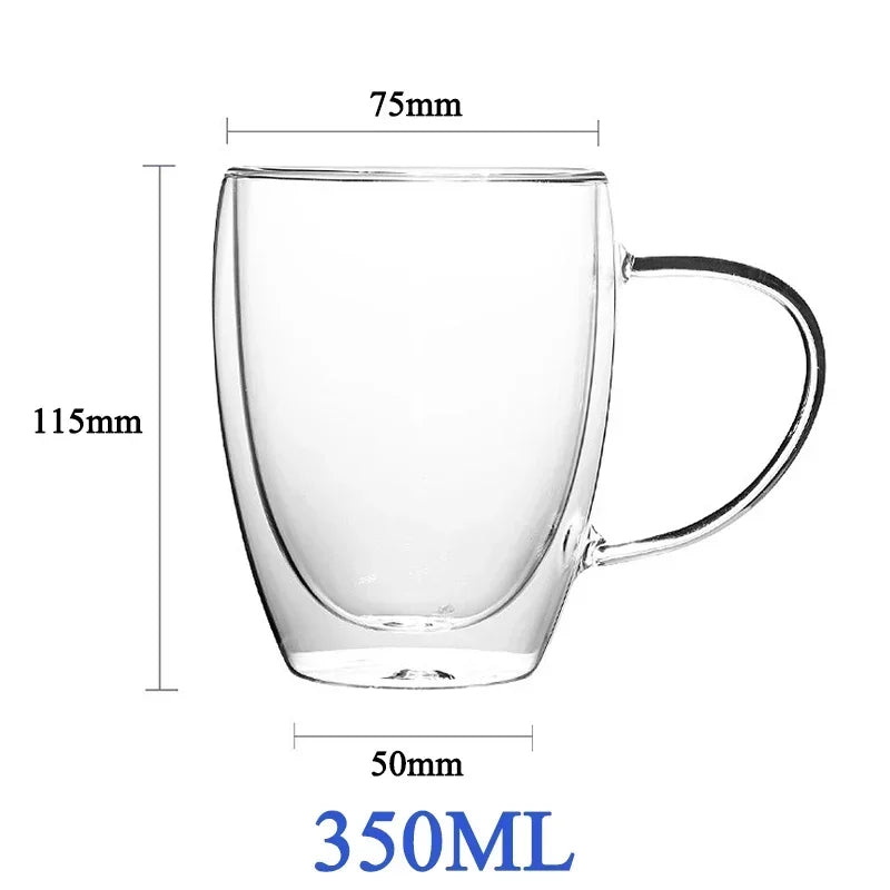 Double-Wall Borosilicate Glass Cups (80-450 ml) Heat-Resistant Insulated Tea, Coffee & Beer Glasses, Single to 6-Pack
