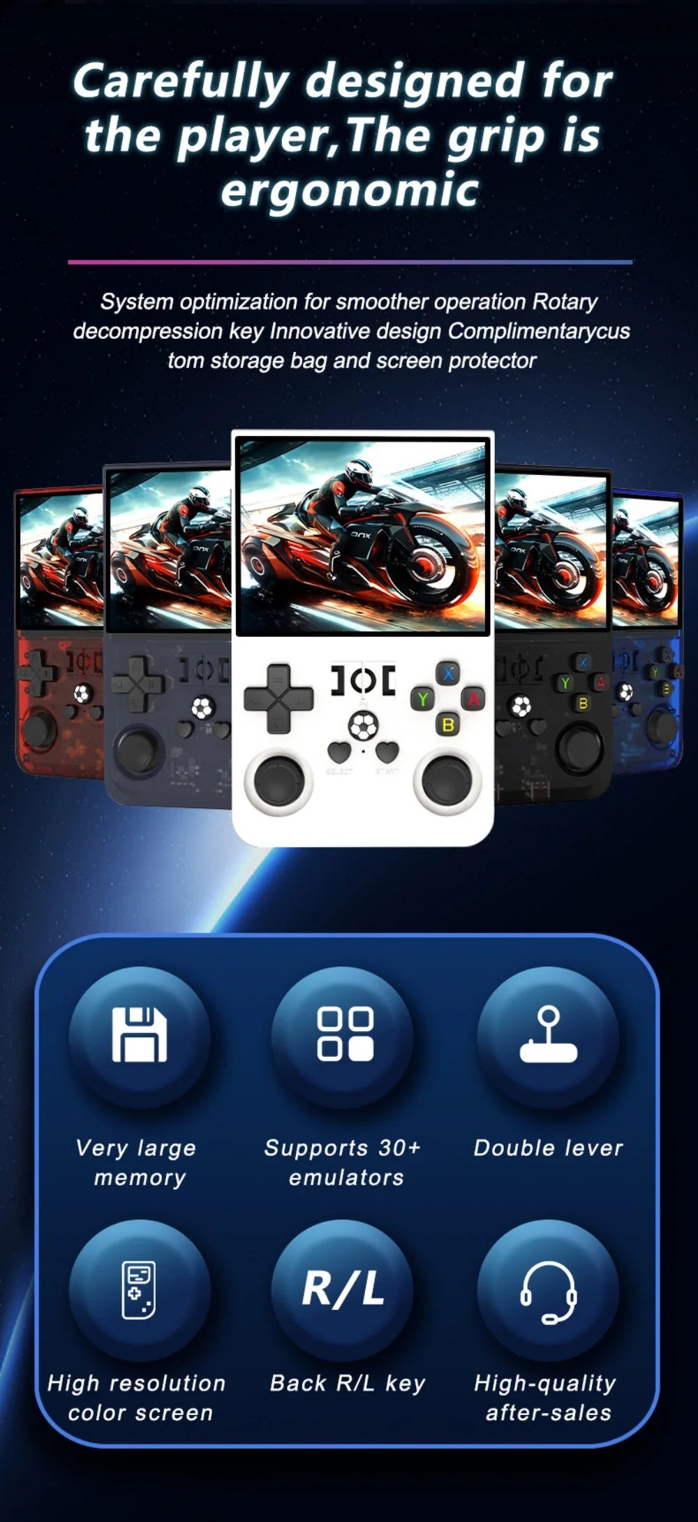 Open-Source Retro Handheld Game Console 3.5-inch (8.9 cm) IPS Screen Portable Pocket Player 128GB Storage 22,000 Games