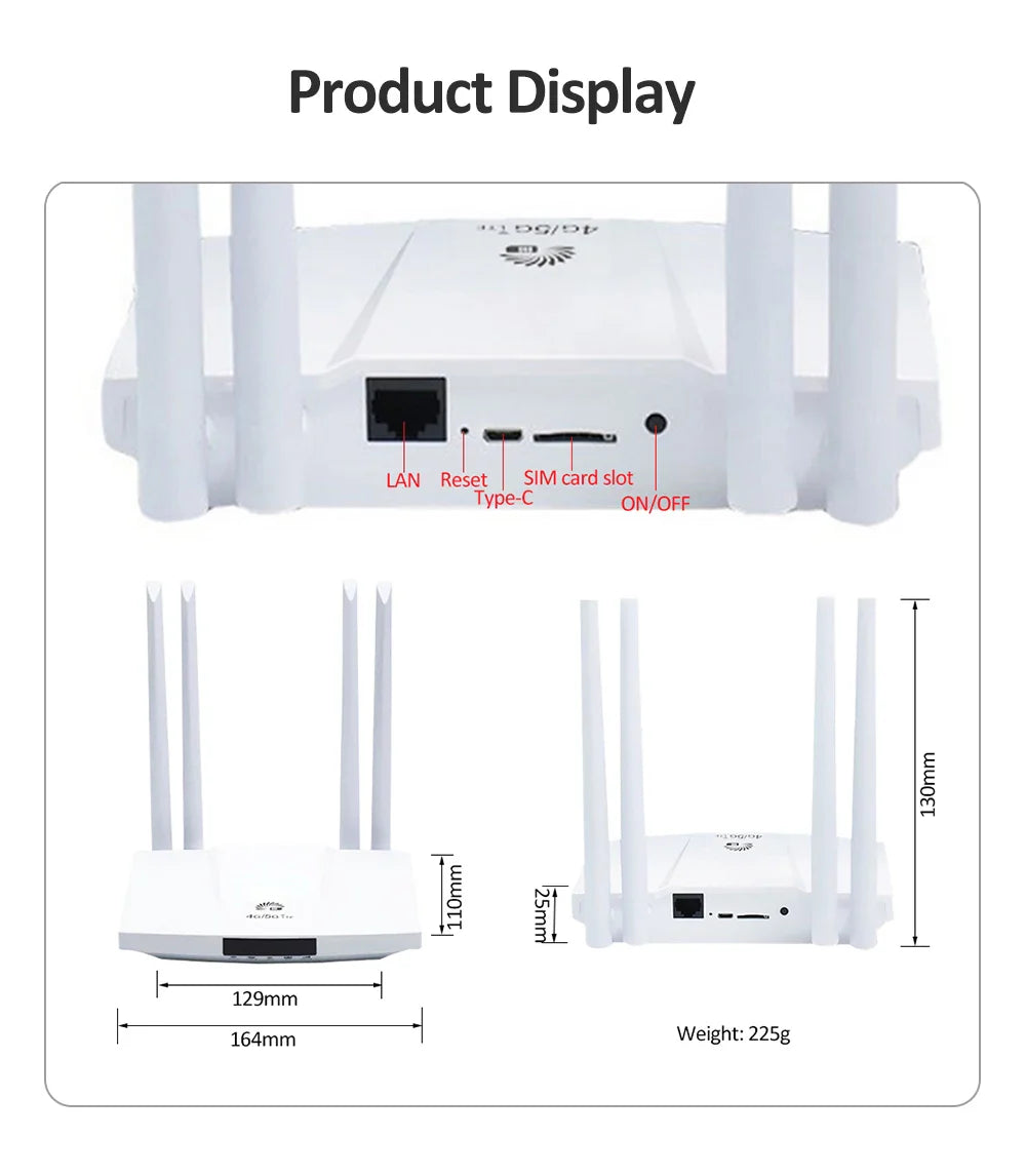 Unlocked 4G LTE Portable Wi-Fi Router 3000mAh USB-Powered Mobile SIM Hotspot - Travel & Home