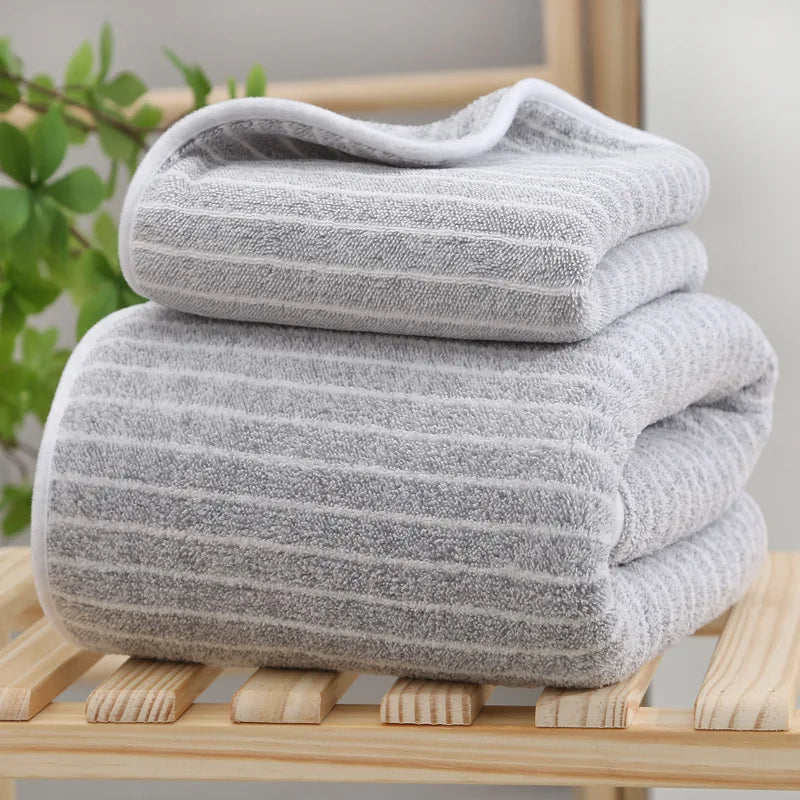 Quick-Drying Coral Fleece Bath Towel Set – Thick Absorbent Pool & Sports Towels 35x75cm (13.8x29.5in) & 70x140cm (27.6x55.1in)