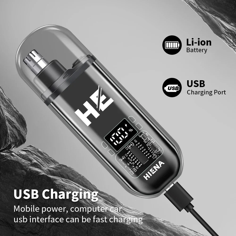Portable Electric Nose & Ear Hair Trimmer for Men, Rechargeable Mini Pocket Eyebrow Clipper - Painless Grooming