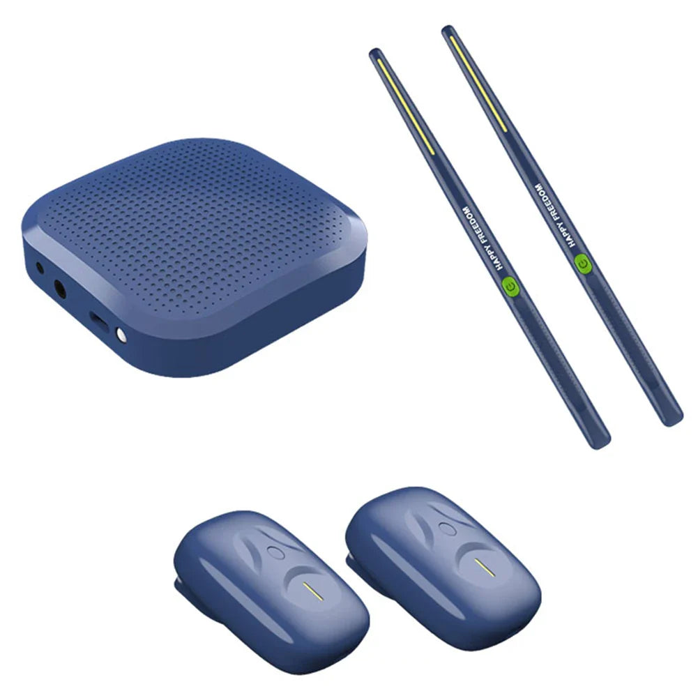 Portable Electronic Air Drumsticks Set with Pedals – 2-Piece Silent Virtual Drum Kit for Beginners, Kids & Adults