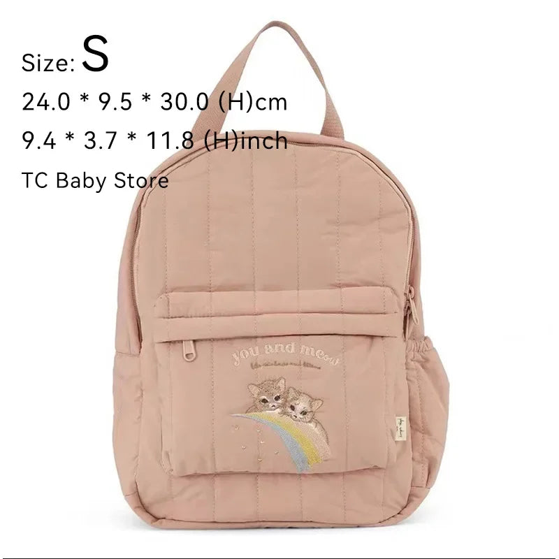 Cherry Parent-Child Kids Backpack — Kindergarten School Bag (Small & Large S/L) Lightweight Cotton Travel Bag for Boys, Girls & Moms