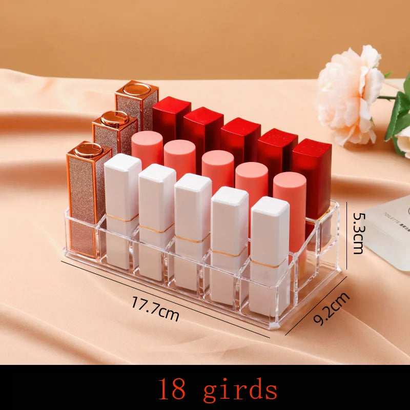 Clear Acrylic Makeup Brush Organizer – Transparent Cosmetic Holder for Lipstick, Brushes & Makeup Tools
