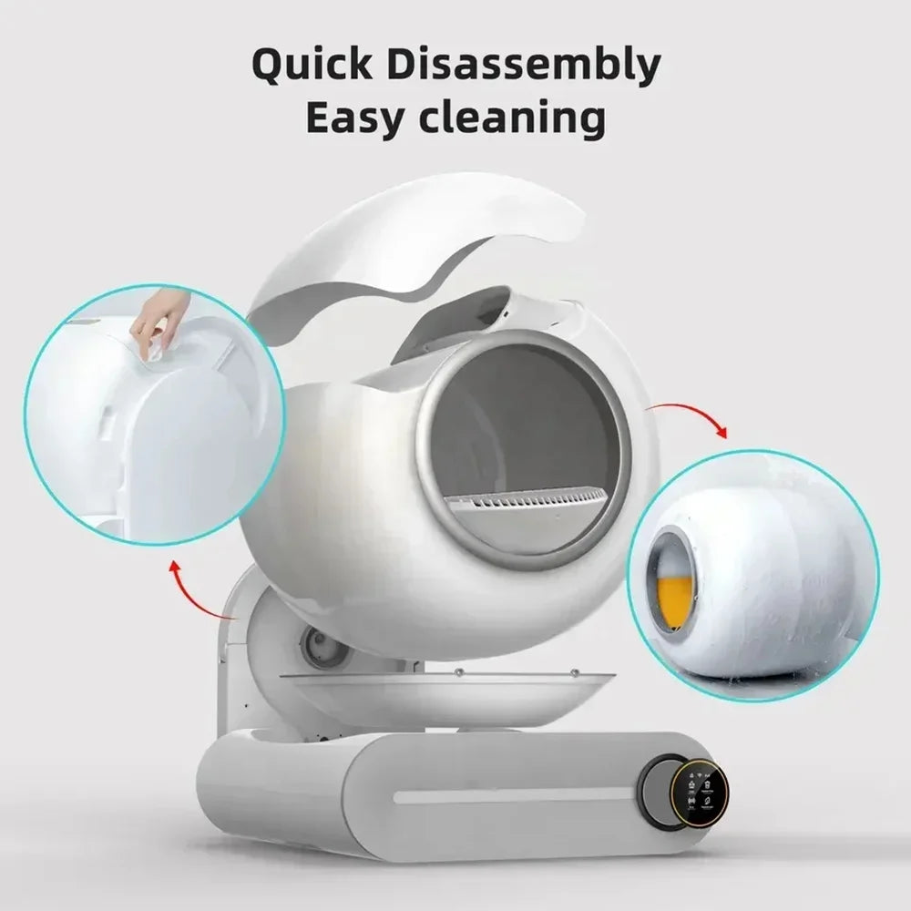65L (17.2 gal) Automatic Self-Cleaning Enclosed Cat Litter Box Smart App-Controlled Low-Noise Pet Toilet