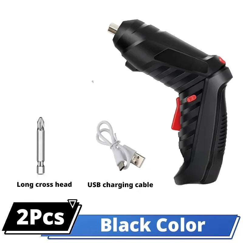 47-Piece 3.6V Cordless Electric Screwdriver Kit, 1800mAh USB Rechargeable, LED Light, 3.5Nm Torque for Home Repair